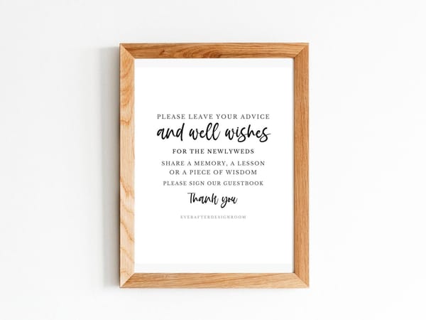 Image of: Advice Sign Ideas That Guests Actually Write On